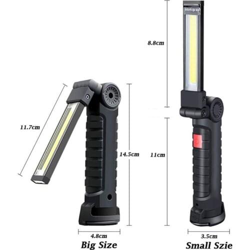 LED Flashlight Rechargeable Folding Powerful Flashlight Magnetic Base 360Rotate Handheld Light Lamp Outdoor
