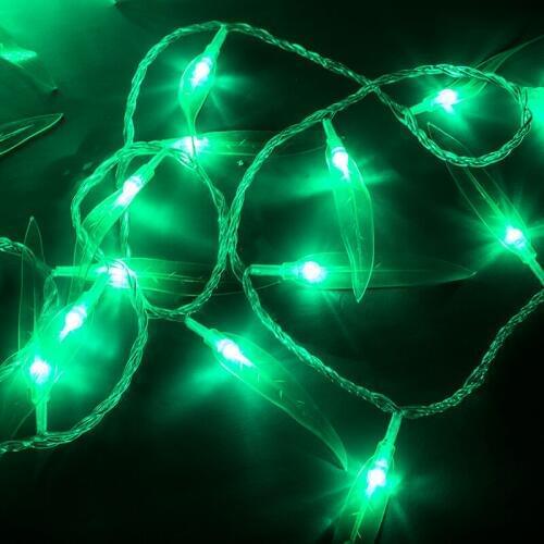 Toprex LED lighting decoration green willow leaves string lights wedding decoration xmas tree light new year decoration