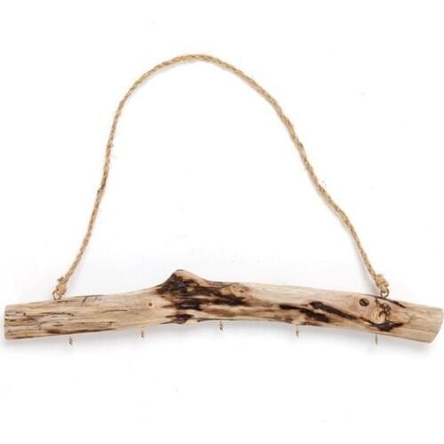 Vintage Driftwood Storage Hanging Rack Key Jewelry Door Hook Household Wall Holder Rack Crafts
