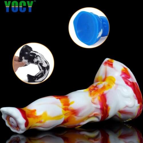YOCY Huge Anal Plug Sex Toy For Men Butt Masturbator Slicone Fantasy Colorful Dildo Suction Cup Dick Erotic Sex Shop