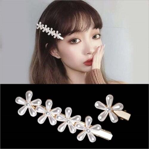 Pearl Hair Clip Barrettes Fashion Girls Pearls Flower Hairpins Mini Hair Pin Korean Chic Retro Hair Clips Women Hair Accessories