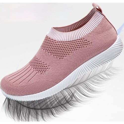 Women Vulcanized Shoes High Quality Women Sneakers Slip On Flats Shoes Women Loafers Plus Size 42 Walking Flat