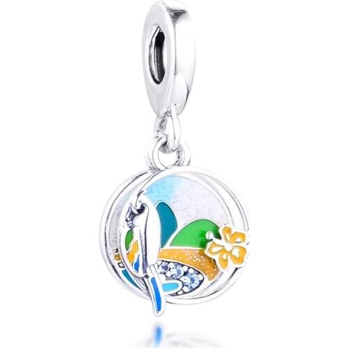 Love Brazil for Bracelets Women 925 Sterling Silver Pendant Charms for Jewellry Making 2020 New Arrival