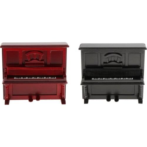 1/12 Dollhouse Mini Upright Piano Play Instrument Ornaments for Music Room