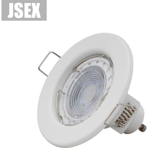 Round white Recessed LED Ceiling Light NO Adjustable Frame MR16 GU10 Bulb Fixture Downlight Holder