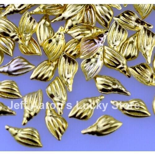 100PCS 3D Metal Nail Art Decoration Accessories Gold Silver Nail Shell Conch Studs Beauty Manicure Tools
