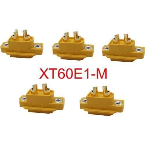 2/5Pcs XT60E1-M XT60 Male Connector Plug Fixed Mountable for RC Drone FPV Racing RC Lipo Battery Multicopter Models DIY Part