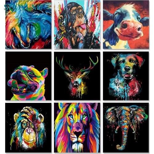 SDOYUNO Animals Painting By Numbers Kits Lions DIY 60x75cm Oil Coloring By Numbers On Canvas Frameless Handpaint Draw Number