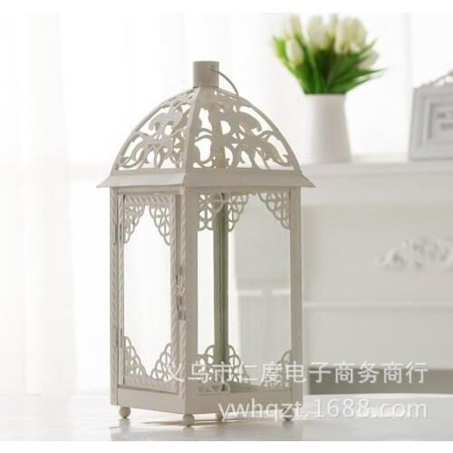 C Iron glass candlestick candle wedding candlestick lamp typhoon home clubhouse Decoration