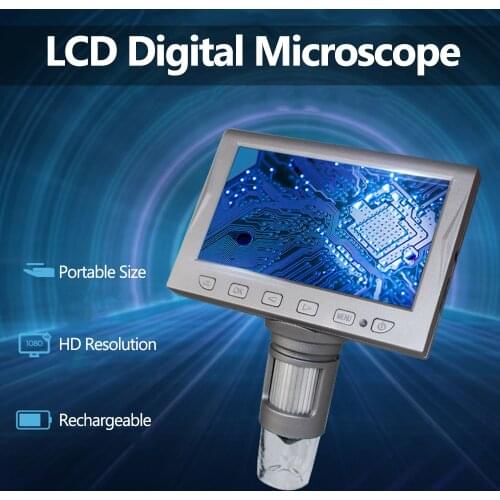 4.5-inch LCD Digital Microscope Magnifier with Remote Control 1200X Magnification Portable Microscope Video Camera Microscope