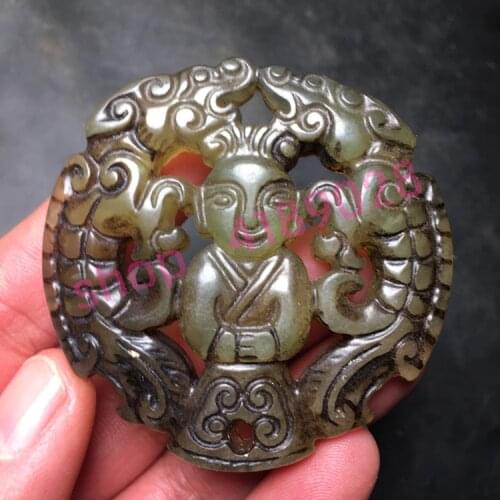 Ancient ancient jade, Xiuyu, ancient character jade plate, antique collection