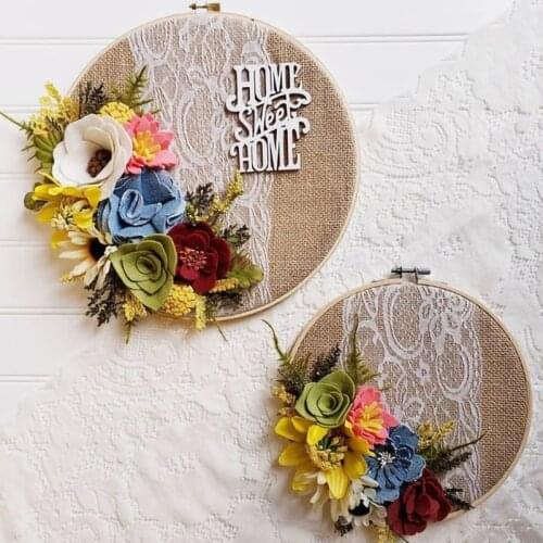 Jute Burlap Hessian Bamboo Wooden Circle Metal Iron Gold Wreath Garland Crafts DIY Hemp Ribbon Christmas Home Decor Table Decor