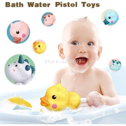 Bath Toys Duckling Water Pistol Baby Toy Water Spray Sprinkler bathroom Sprinkling Shower Swimming Water Game Toys for Children