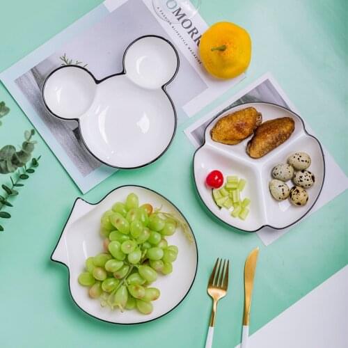 Ceramic tableware childrens cartoon plate set can be used for microwave household dinner plates