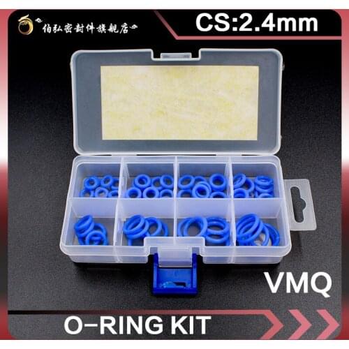 Blue Silicone rubber O-Ring Thickness 2.4mm Ring Seal Silicon Sealing O-rings VMQ Washer oring set Assortment Kit Set O Ring