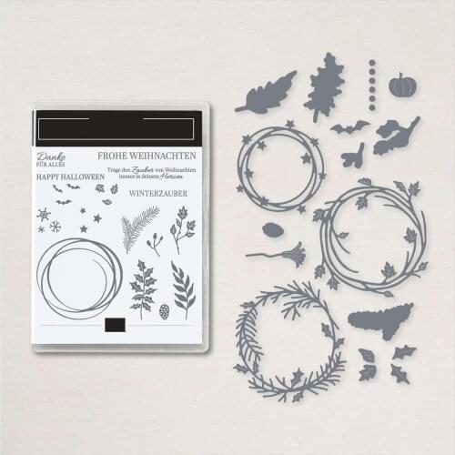 Beautiful Wreath Metal Cutting Dies Silicone Stamps Scrapbooking Make Photo Album Card DIY Paper Embossing Craft Supplies 2021