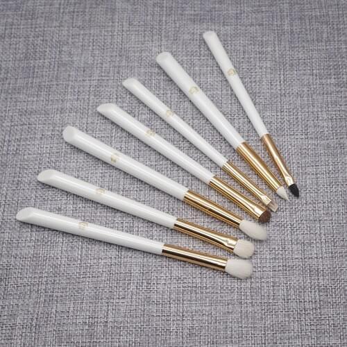 7pcs Professional Handmade Make Up Brush Kit Eye Shadow Blending Eyebrow Lip Brush Soft Saikoho Goat Hair Makeup Brushes Set