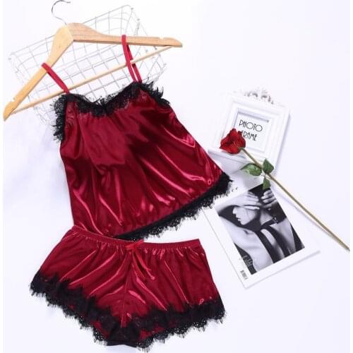 New Separate 2pcs Lace Nightpwear Women Sexy Silky Lingerie Night Short Sleeveless Ladies Satin Nightgown Through La Sleepwear