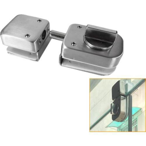 New-Stainless Steel,Glass Door Latches Lock/Bolt,138A ,Without Drilling,For Double Glass Door, Frameless Glass Door
