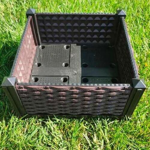 Rattan Plastic Planting Box Pots Balcony Vegetable Grooves Planter Box Kit Spliced Planting Trough for Courtyard/Roof/Garden