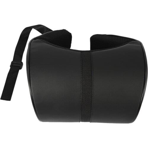 Adjustable Car Headrest Neck Pillow Faux Leather Neck Protection Rest Pillows 1X