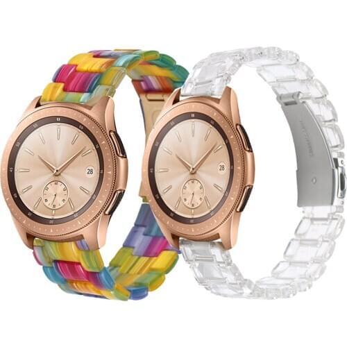 20mm 22mm Transparent Resin Watchband for Samsung Galaxy Watch3 41/45mm Active 2 42mm/46mm Band Strap for Amazfit bip watch gt 2
