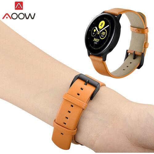 20mm Genuine Leather Strap for Samsung Galaxy Watch Active 42mm Gear Sport S2 classic Amazfit Garmin vivoactive 3 Bracelet Band