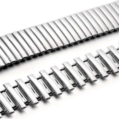 Wholesale 20pcs/lot good quality 22MM watch band stainless steel elastic Watch Bands watch strap silver color new