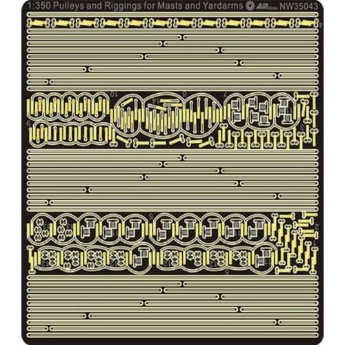 AM-WORKS NW35043 1/350 Pulleys and Riggings for Masts and Yardarms - Upgrade Detail Set