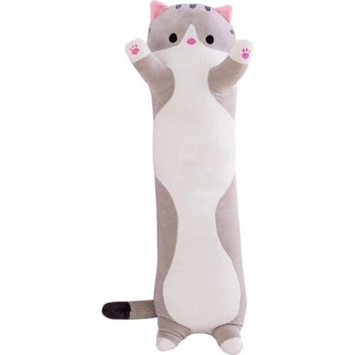 Cute Plush Cats Doll Soft Stuffed Cat Kitten Pillow Doll Toy Long Cat Sleeping Pillow Cushion Gift for Kids Girlfriend