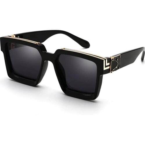 New Luxury Brand Designer Square Oversized Sunglasses Men Women 2021 Fashion Thick Frame Glasses Mens UV400 Male Celebrity