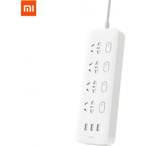 Xiaomi Mijia Power Strip 4 Sockets 4 Individual Switches 3 USB 5V 2.1A Fast Charging Extension Sockets Charger For Smart Phone