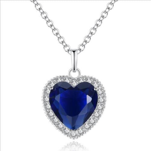 KOFSAC New 925 Sterling Silver Necklace Elegant Crystal Shiny CZ Heart Pendant Necklaces for Women Valentines Day Jewelry Gifts