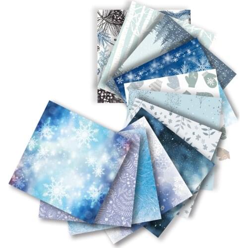 Winter Christmas Decorative Wall Stickers 12 different Styel Xmas New Year Festival Party DIY Background Pattern Paper 15X15cm