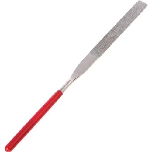 1 Pcs 180mm Rubber Handle Long Art Craft Double Side Diamond Coated Flat File Grinding Tool Hand Tool