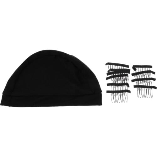 10x Wigs Clips With Stretchy Net Elastic Edge Strap Wigs Cap for Wig Making