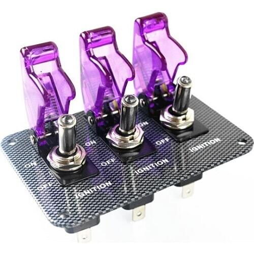 12V Switch Car Racing On Off Aircraft Type LED Toggle Switch Control Red Flip Cover Low Price