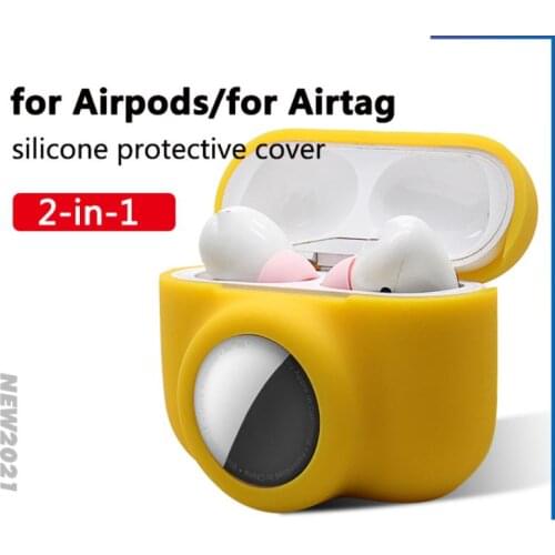 2 in 1 Silicone Case For AirPods Pro Earphones Protective Cover For AirTags Wearable Devices Smart Accessories Smart Electronics