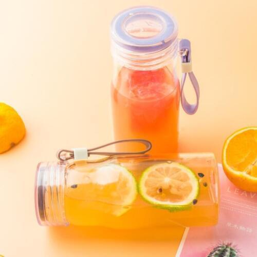 350ml Cartoon Glass Water Bottle Portable Summer Lemon Transparent Office Bottle Drink Bottles Outdoor