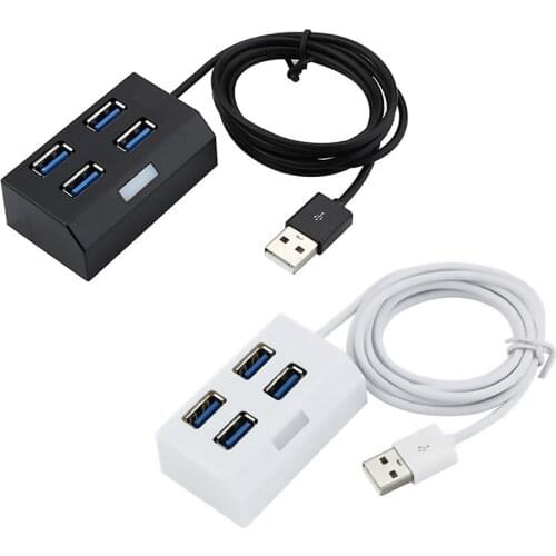 Portable 4 Port Mini USB 2.0 HUB Splitter Adapter External USB Extension Converter Cable for PC Laptop Desktop