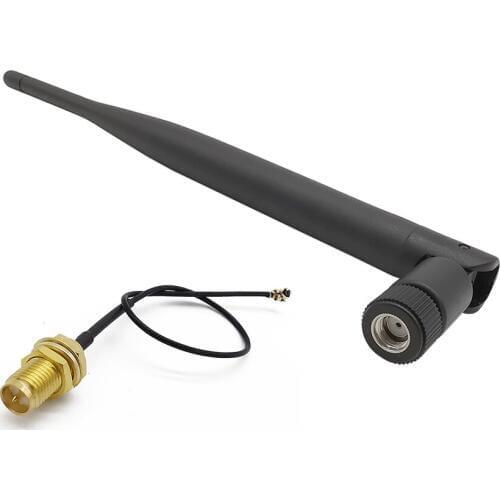915MHz Antenna 5dbi RP SMA Male Connector 915 MHz RP SMA Plug 5DB Wireless WiFi antenna + 15CM RP SMA Female to IPX 1.13 Cable
