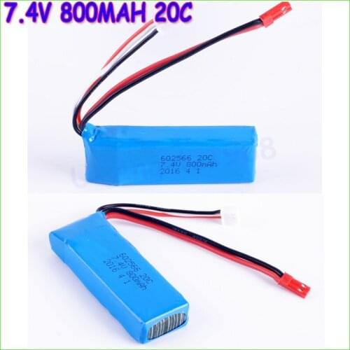 2pcs/lot RC Lipo Battery 7.4V 800mAh 20C Battery for RC Quadcopter RC Car Airplane Helicopter Aircraft