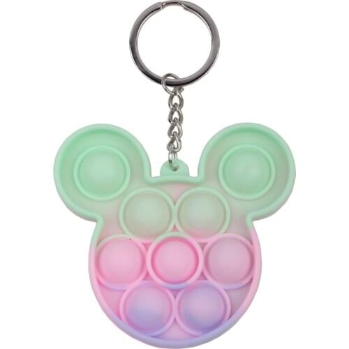 Anti Stress Relief for Autism Adults Key Chains Toys Mini Pops Simple Dimple Keychain Its Push Bubble Anxiety Sensory Fidget Toy