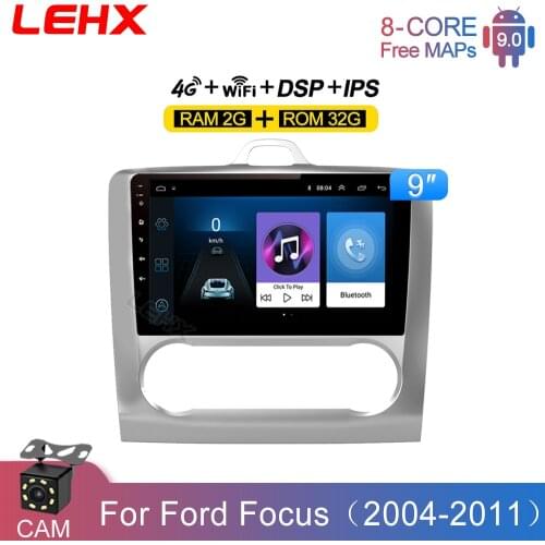 LEHX 2 DIN 9 Inch Android 8.1 Car multimedia player Touchscreen Quad-core Car Radio For 2004 2005 2006-2011 Ford Focus Exi AT