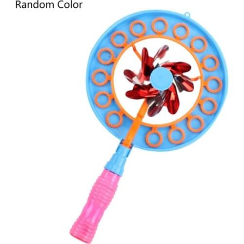 B2EB 10In Cartoon Pinwheel Bubble Wand Interesting Summer Toy Beach Outdoor Gift for Toddlers 3Years Interactive Activity Toy