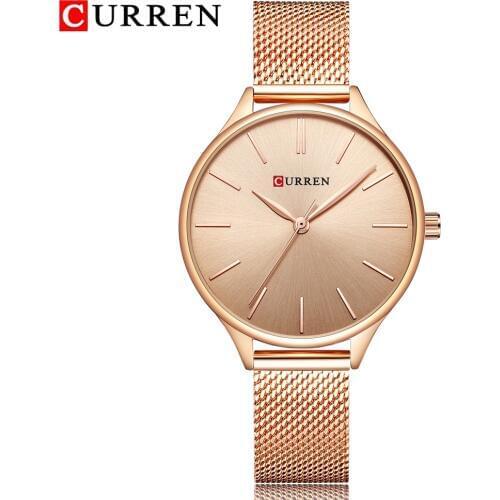 New Women Rose gold Watches CURREN Fashion Ladies Wristwatches Bracelet Quartz Watch Womens Montre Femme Relogio Feminino