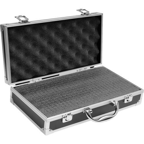 360x200x75mm Portable Aluminum toolbox Instrument case Storage box Impact resistant Tool Box with Sponge Lining