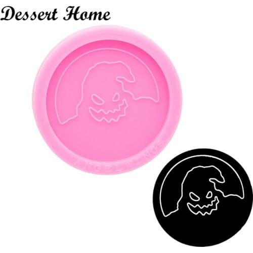 DY0807 Bright Resin Craft Ghost Keychain Mould , Silicone Molds for badge reel as well , DIY Epoxy Resin Jewellery Making