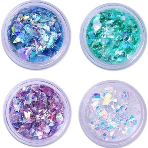 2.0g Holographic Laser-Nail Powder Nail Art Gorgeous Chameleon Mirror Powder Manicure Chrome Pigment Glitters 4 Pack Nail Art