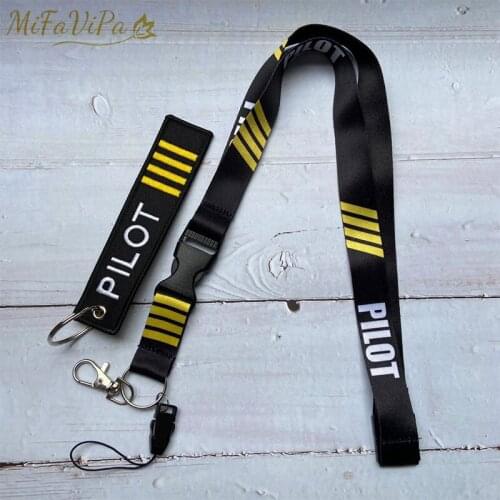 2 PCS Boeing 737 Sleutelhange Keychain Cessna Neck Strap Pilot Chaveiro llavero Lanyard for ID Card Holder Pilot Lanyard